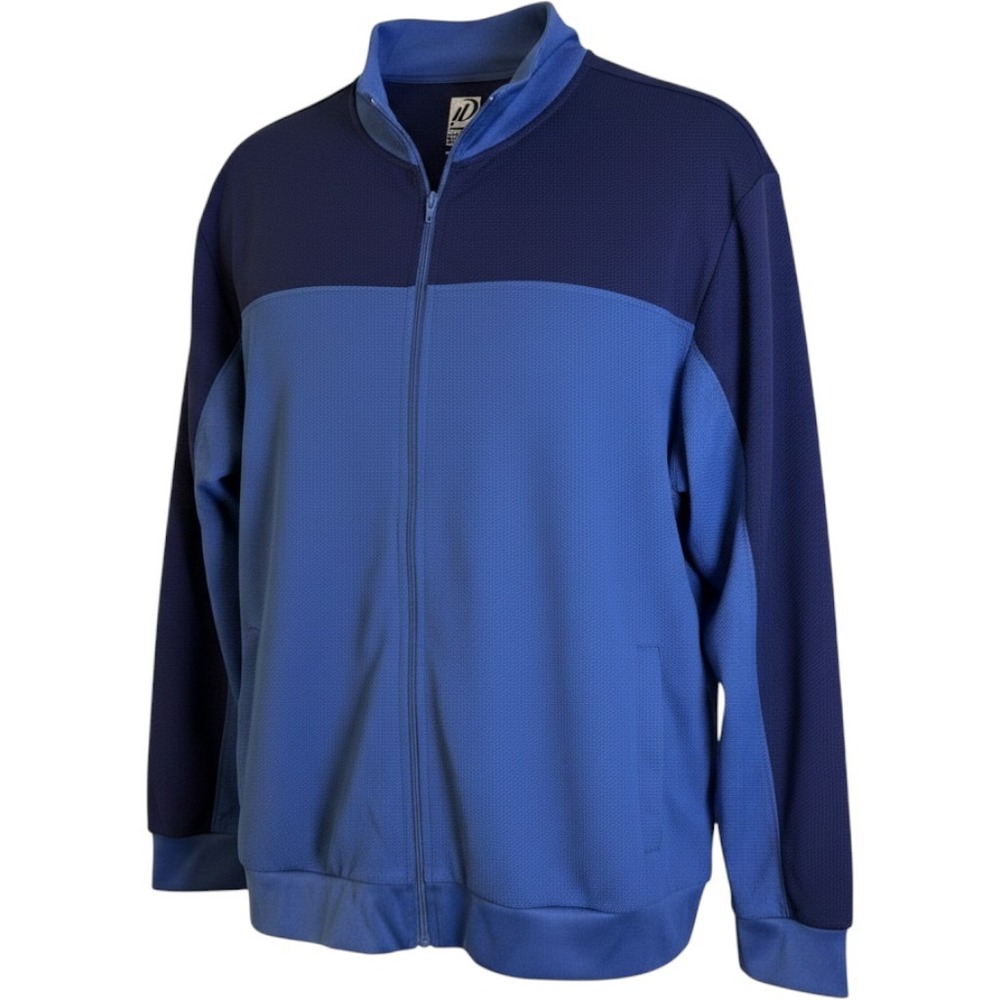 Haband InstaDry Mens XXL Track Jacket Blue Colorblock Full Zip Mock Neck